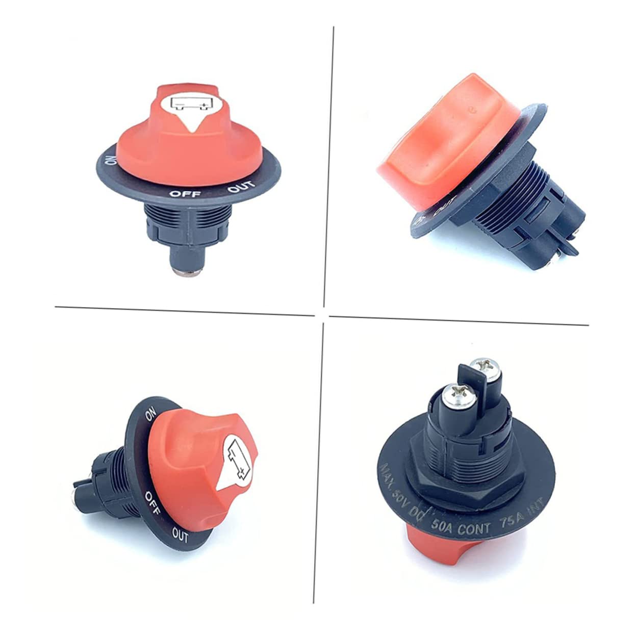 Mobestech Heavy Duty Battery Disconnect Switch Cutoff Switch with Power Cable for Boat Rv ATV Car and Utv Easy Installation Durable Protection