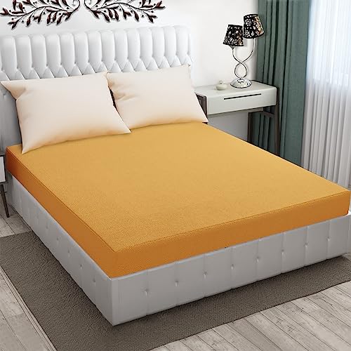 Image of Dream King Luxury Being Terry Cloth Fitted Mattress Protector Single Bed | Waterproof Ultra Soft Mattress Cover | Hypoallergenic Bed Cover 36X78 inch (Gold)