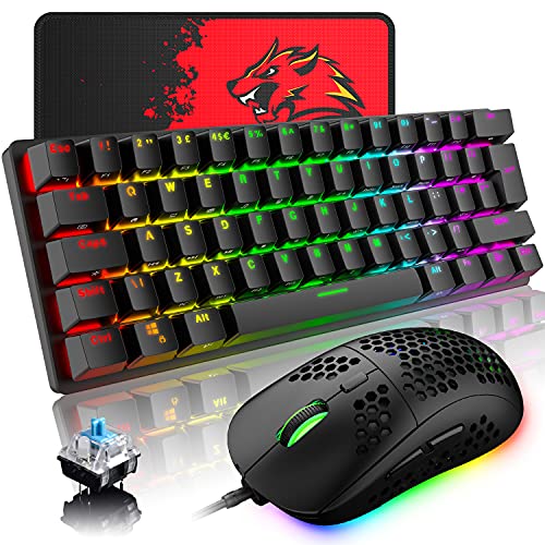 Teclado Gamer 60% LexonElec USB RGB Mecánico