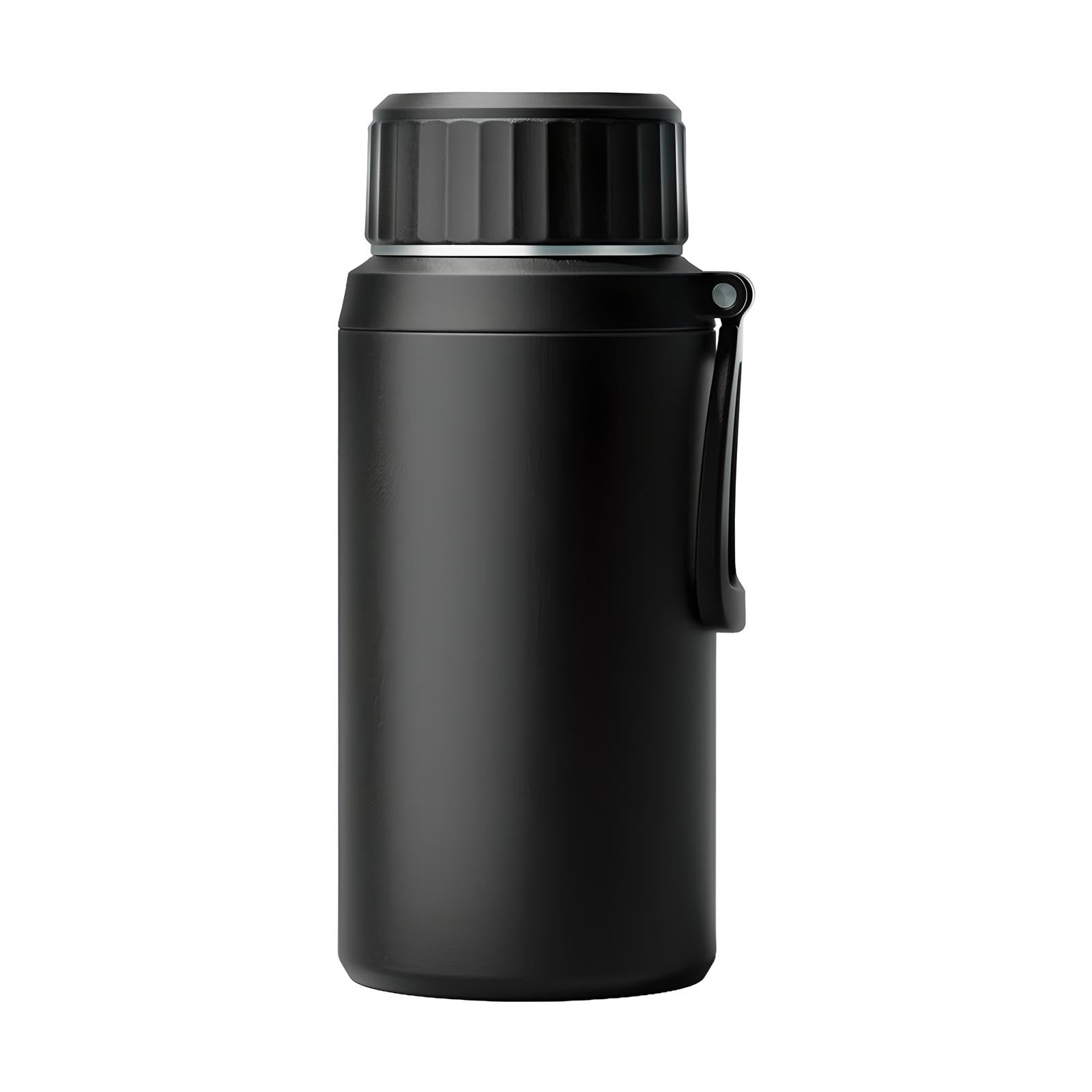 OUAYEMEL 1L/1.5L 316 Stainless Steel Water Bottle, Vacuum Insulated Thermal Flask with Detachable Tea Infuser, BPA Free Leak Proof Travel Mug – Keeps Hot and Cold for 12+ Hours (Black,1000ml)