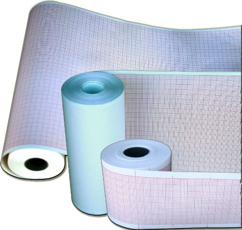 NIHON KOHDEN-TEC 7100 - 50MM X 100MM X 300 Sheets, Z-FOLD, Red (10 packs)