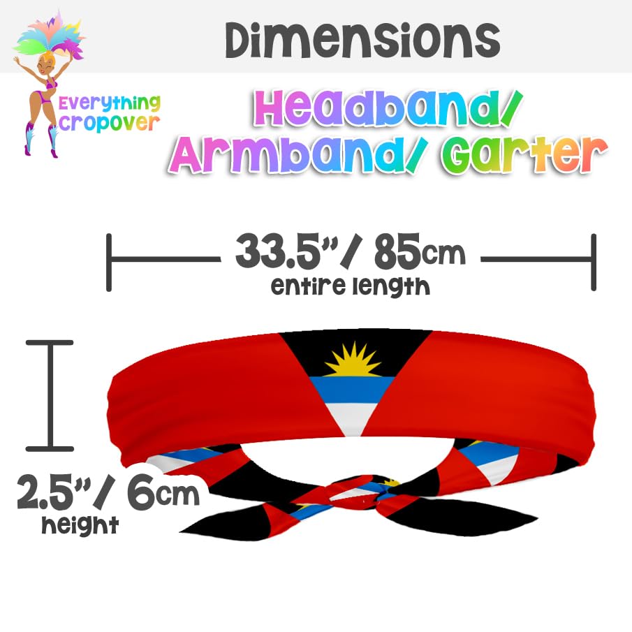 Anguilla Flag Headband for Carnival, Fitness | Mens Womens Tieback Bandana Sweatband Thigh Leg Garter - Image 4