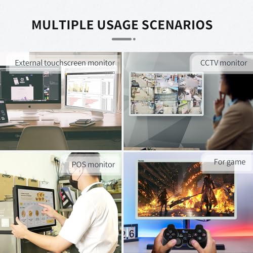 Image of Capacitive Multi-Touch Screen Industrial Monitor, 16:9 Display, Built-in Speakers, USB, VGA, DP & HD-MI Ports, Digital Signage Displays and Player for Advertising (21.5-Inch White)
