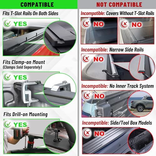 Image of MONOKING Heavy Duty Adjustable Roll Bar with 3rd Brake Light, DIY Color Chase Rack Compatible with Tonneau Cover for 2004-2026 F150 Silverado Sierra 1500 Tundra Gladiator Tacoma, Rugged Carbon Steel