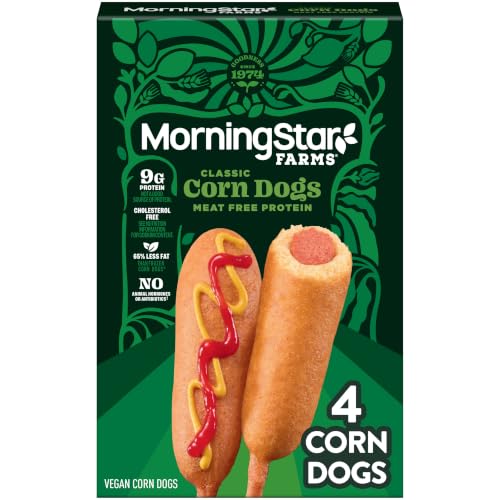 MorningStar Farms Plant Based Corn Dogs, Vegan Meat (4 Count)