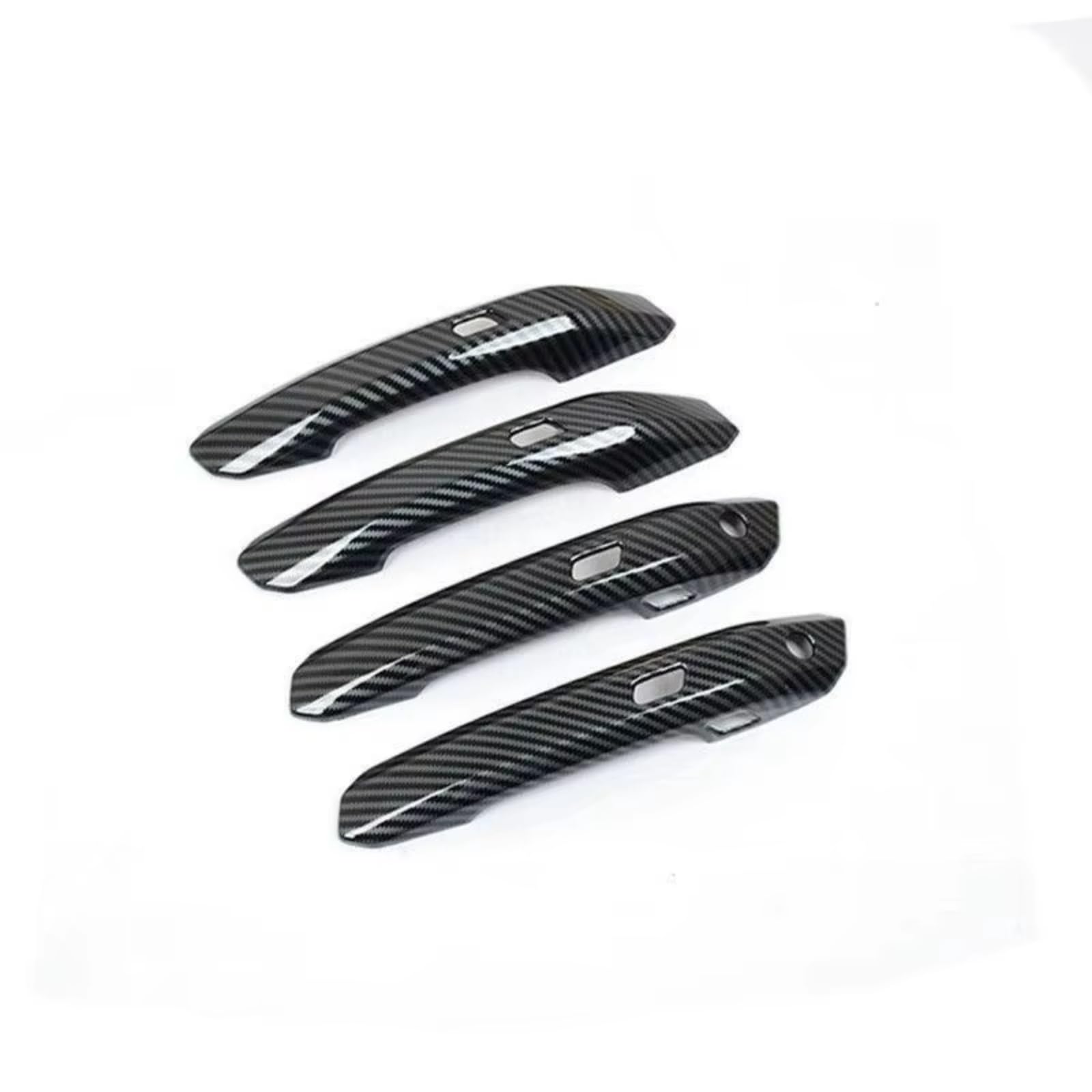 Qdzvalumv Carbon Fiber Car Door Handles Cover Shell Compatible With A4 B9 2017-2025 For Q5 2018-2025 Car Door Handle Cover Trim Stickers Set Replacement Accessories(Carbon Fiber)