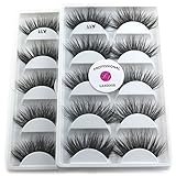 3D Mink False Eyelashes LASGOOS 100% Siberian Mink Luxurious Fluffy Volume Messy Cross Light Weight Long 5 Pairs x 2 Wholesale Fake Eye Lashes A11