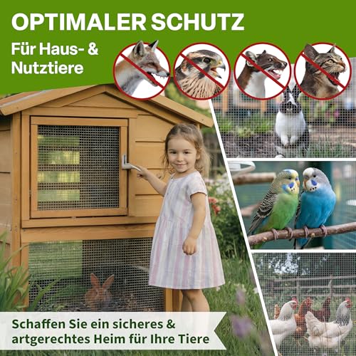 TTL GARDEN 50cm x 5m Drahtgitter feinmaschig rostfrei verzinkt 6,3mm Masche 0,55 mm Draht Stärke - auf Rolle Maschendraht Volierendraht Hasendraht Wühlmausgitter 5m x 0,5m breit 6,3 mm Maschenweite