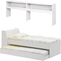 Cama Solteiro Bicama com Estante Ditália Bb-28-29 Branco