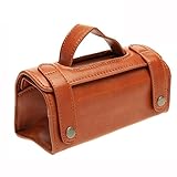 Material: Cuero PU dophee 1pieza Marrón Funda de piel bolsa de viaje Brocha de Afeitar y Maquinilla de afeitar bolsa de aseo portátil tipo