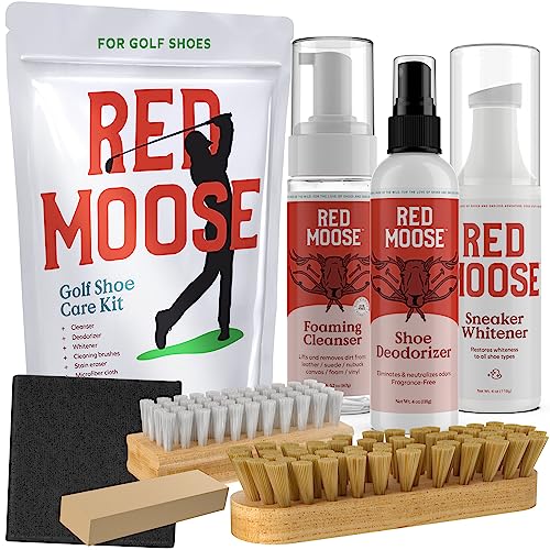 RED MOOSE 7 Piece Golf Shoe Cleaning Kit with White Sneaker...