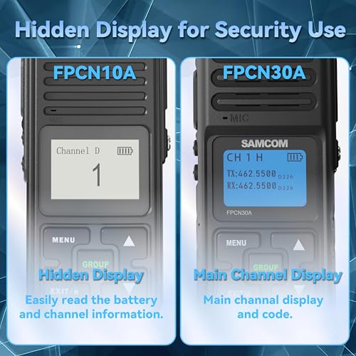 Image of SAMCOM FPCN10A Radio Walkie Talkie Adult with Six Way Multi Charger Station | 2 Way Radios with Earpiece Long Range Heavy Duty Rugged UHF Group Call Dual PTT 3000mAh Battery for Security School Jobsite