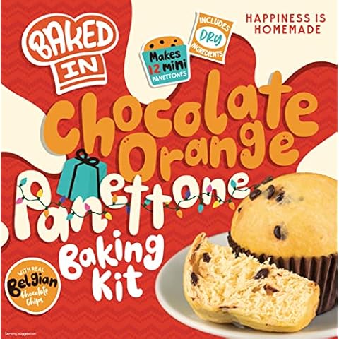 Bakedin - Chocolate Orange Panettone Baking Kit - Includes Dry Ingredients & Belgian Chocolate Chips - 700g Cover