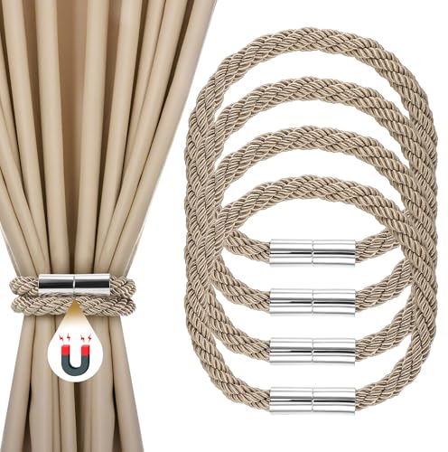 JIZZU 4 Pièces Embrasses de Rideau Magnétiques，Embrase de Rideaux Aimanté，Attaches Rideaux...