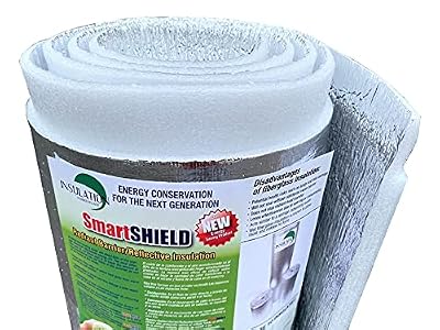 SmartSHIELD -20mm 48" X10ft Reflective Insulation Roll, Foam Core Radiant Barrier, Thermal Foil Insulation Panel - 0.8 Inch Thickness, R-23