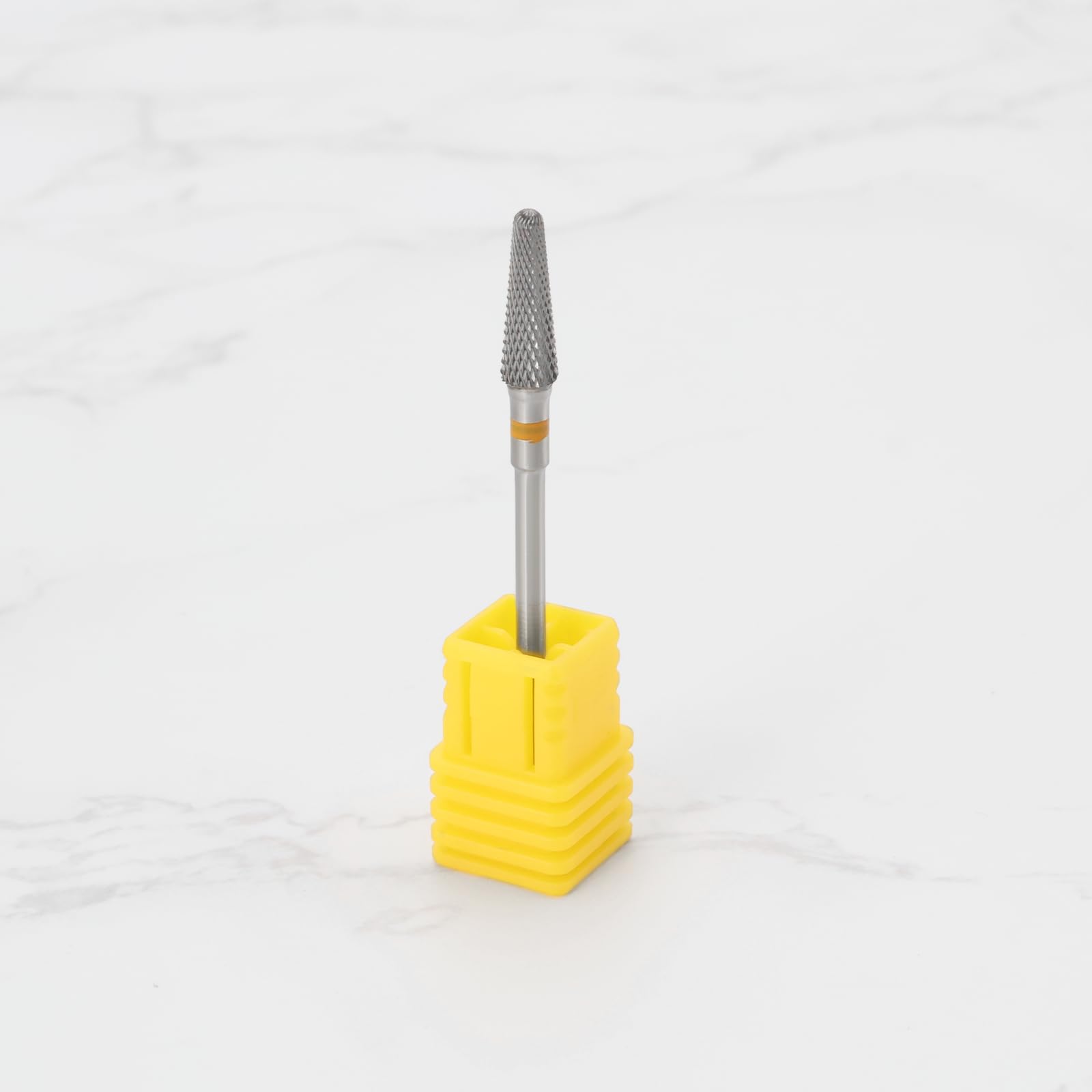 Punta per fresa in metallo duro, 2,35 mm, per manicure, trapano elettrico per manicure per rimuovere cuticole e pannelli in gel (XF giallo denti extra fini)