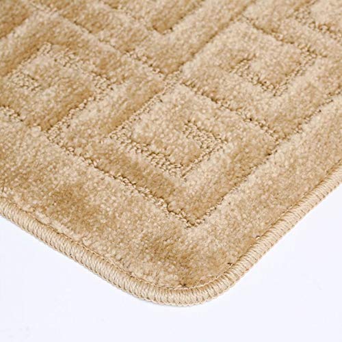 EDS Luxury 2 Piece Greek Bath Mat Set Non Slip Ultra Soft Bathroom Mats Water Absorbent Bath Mats Machine Washable Rug Toilet Mat for Bathroom Floor (Mocha) - Image 4