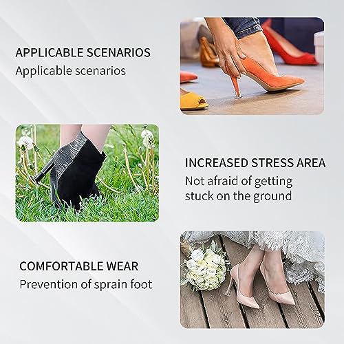 Image of Heel Protectors Heel Caps for High Heels Boot Heel Replacement for Women Walking on Grass Non-Slip Heel Covers
