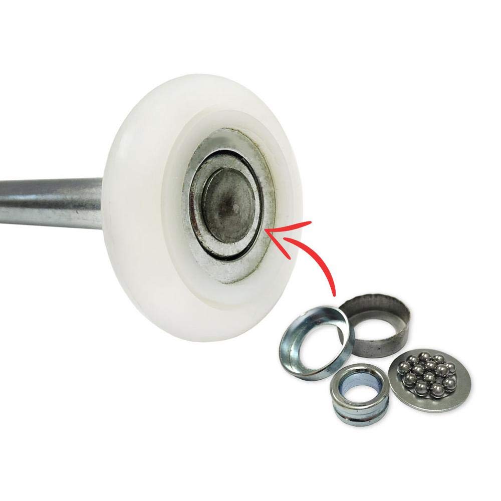 Ultra-Quiet 2" Nylon Garage Door Roller with Precision 13-Ball Bearing on 4" Stem (10 Pack)