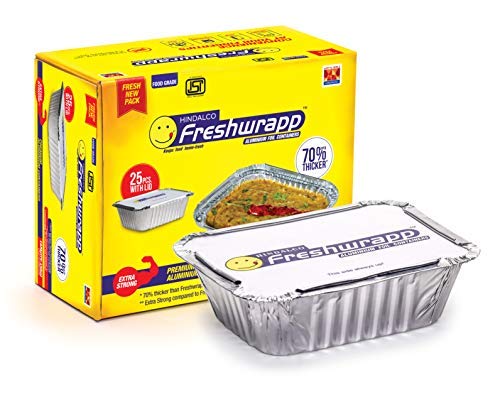 Freshwrapp Aluminium containers - 450 ML - 25 Pieces