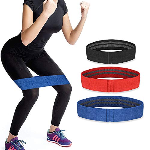 3 Levels Resistance Bands for Legs and Butt Fabric Exercise Loops Non Slip Elastic Booty Bands Hip Bands for Women/Men Squat Glute Hip Training
