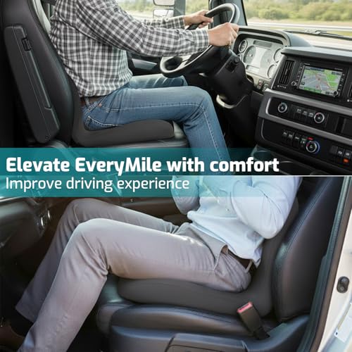 Image of Memory Foam Seat Cushion,Office Chair Cushion with Lumbar Support for Back Pressure Relief, Car Seat Cushion with Adjustable Strap,Sciatica Pad Cushions for Car,Truck, Desk,Gaming Chair