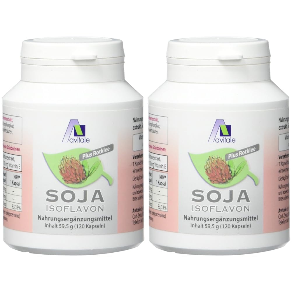 Avitale Soja Isoflavon Kapseln 60 mg + E, 120 Stück, 2er Pack (1 x 59,5 g)