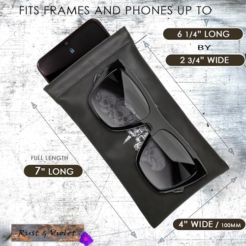 Image of Soft Sunglasses case | Large Glasses Case Holder - Eyeglass Pouch Squeeze Top | Glasses pouch Lightweight Extra Layers