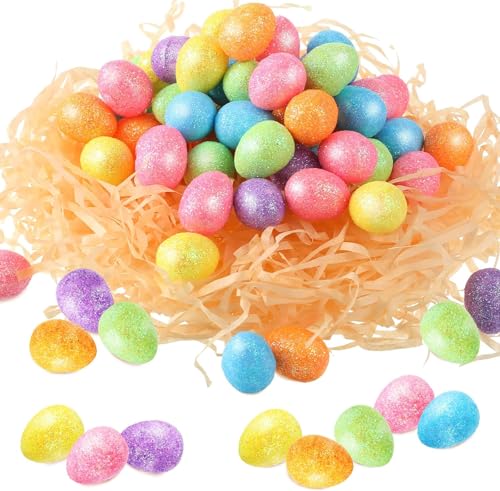 DIELIANHUA 80 PCS Mini Oeufs de Pâques, Oeuf de Paques en Mousse, Oeufs de Pâques À Décorer, Mini Oeufs de Pâque À Décorer, pour Réaliser des...
