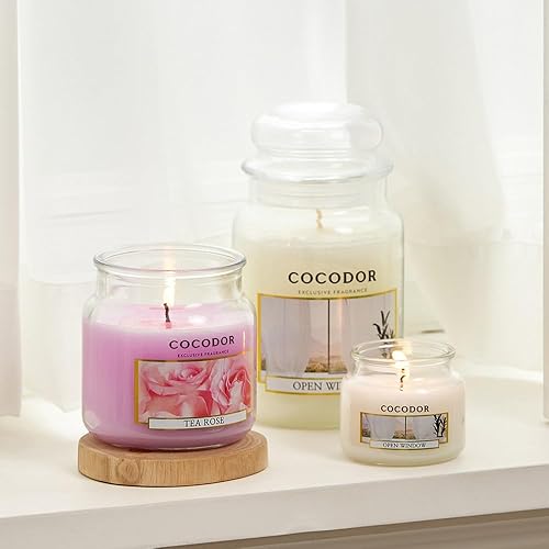 Miniatura 7 de COCODOR - Vela perfumada con aroma a rosa de té, tarro de vidrio grande de 18 onzas, 110 horas de tiempo de combustión