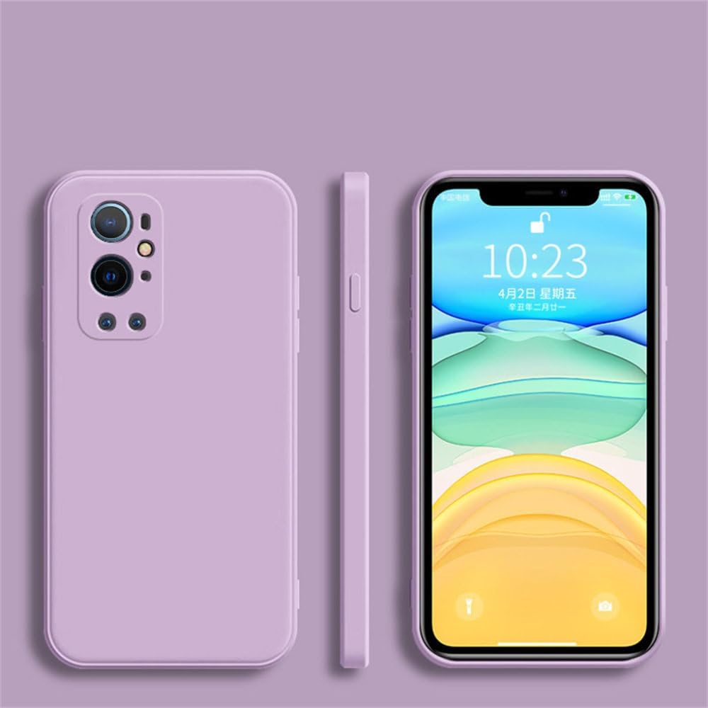 Premium Square Soft Silicone Case Solid Back Cover for OnePlus 10 9 9R 9RT 8 7 7T Pro Nord CE 2 5G Purple for One Plus 9RT 5G