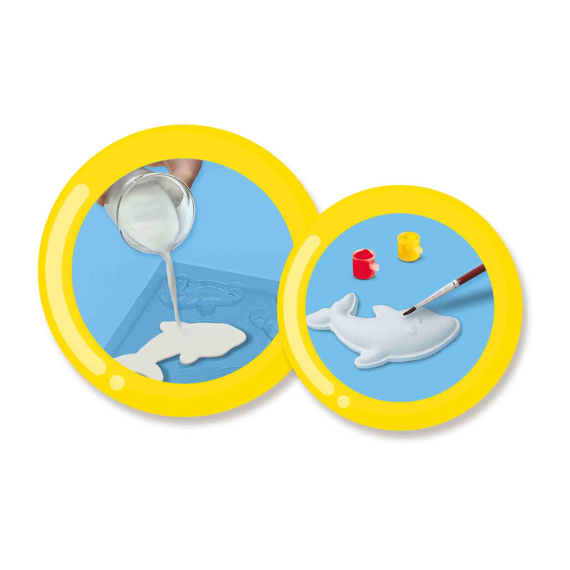 Activité créative pour enfants ✨, Découvrez nos figurines en plâtre à peindre 🎨, Parfait pour développer l’imagination et la créativité des enfants !, Chaque kit contient :, 🖌️ Des objets en plâtre