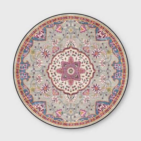 Rururug Grand Tapis Moderne Tapis Rond antidérapant Tapis 140 Cm Tapis pour Chambre, Salon, Cuisine, Salle à Manger Cercle Jaune Kaki