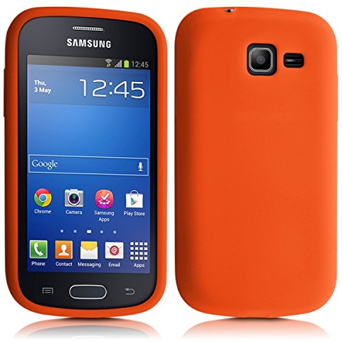 Housse Etui Coque en Silicone Orange pour Samsung Galaxy Trend Lite + Film de Protection