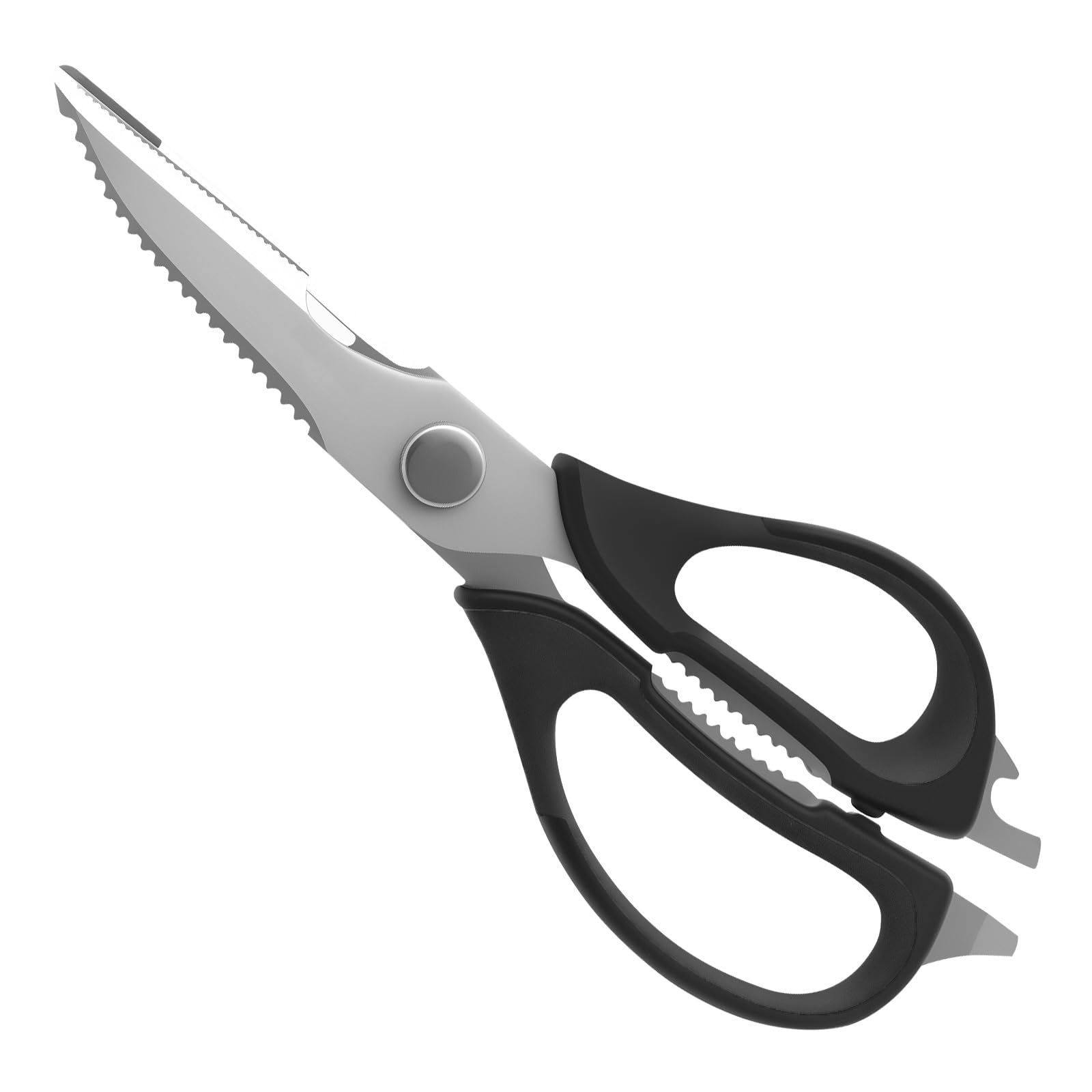 Stainless Steel Poultry Scissors, Heavy Duty Strong Cutting Power Poultry Shears with Comfort Grip, Labor Saving Kitchen Scissors for Turkey Chicken Bone Vegetable(Black)