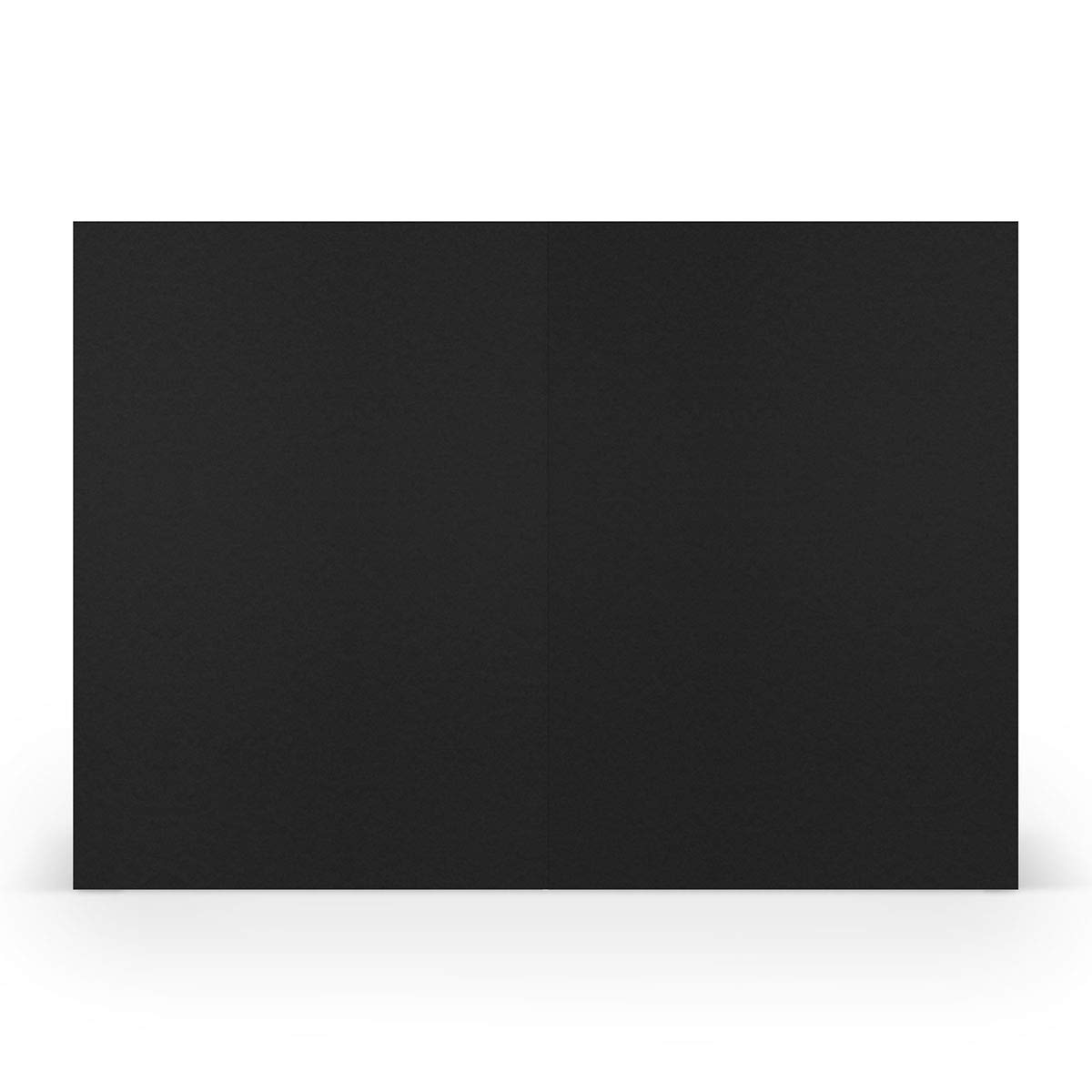 PAPERADO 250 tarjetas plegables DIN A5 negro acanalado, tarjetas dobles preplegadas, en blanco, 220 g/m², 14,8 x 21 cm, tarjetas plegables para manualidades, tarjetas de invitación, boda, comunión