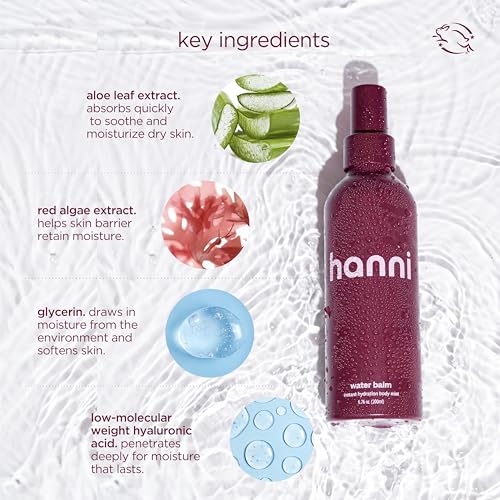 HANNI Water Balm Hydrating Body Mist, Moisturizer Spray with Hyaluronic Acid for All Skin Types, Lotion Replacement, 200 mL / 6.76 fl oz - Image 5