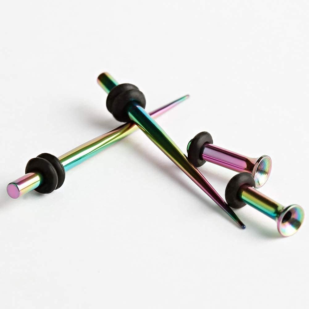 TBOSEN 36 PCS Ear Tapers Stretching Kit Stainless Steel Gauges Plugs Tools Set Eyelet 14g-00g