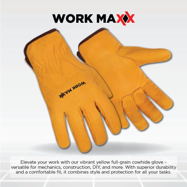 WORK MAXX Gardening Gloves Leather, Heavy Duty Thorn Proof Gardening Gloves for Men & Women - Image 2