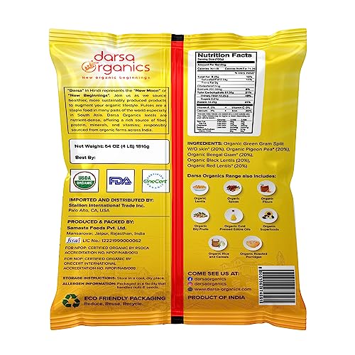 Darsa Organics MIX-DAL-4LB Lentils 4 Lb I Food Grade Plastic Pouch | Usda Organic | Non-Gmo | Chemical-Free thumb #1