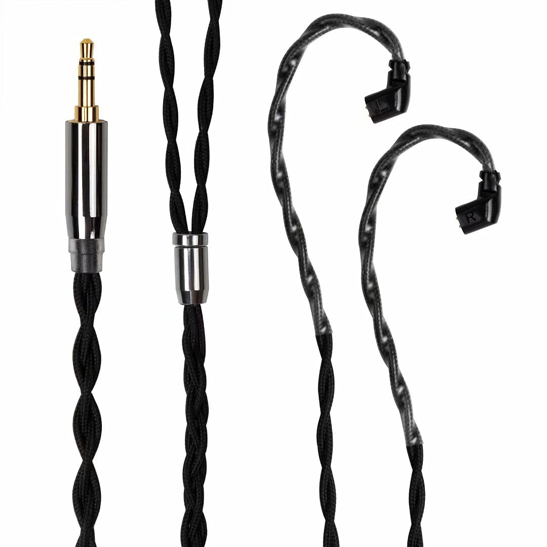 AIDERLOT 2PIN Earphone upgrade cable w 3,5mm jack,120 Core Single crystal copper silvered LITZ Shielding Cable (QDC-3.5mm)