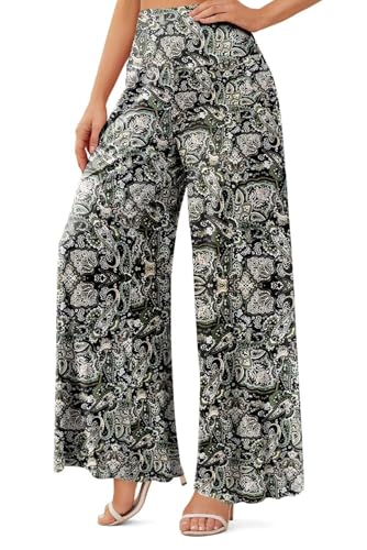 JZC Women's Palazzo Lounge Pants Casual Wide Leg Pants High Waist Flowy Toursers with Pockets