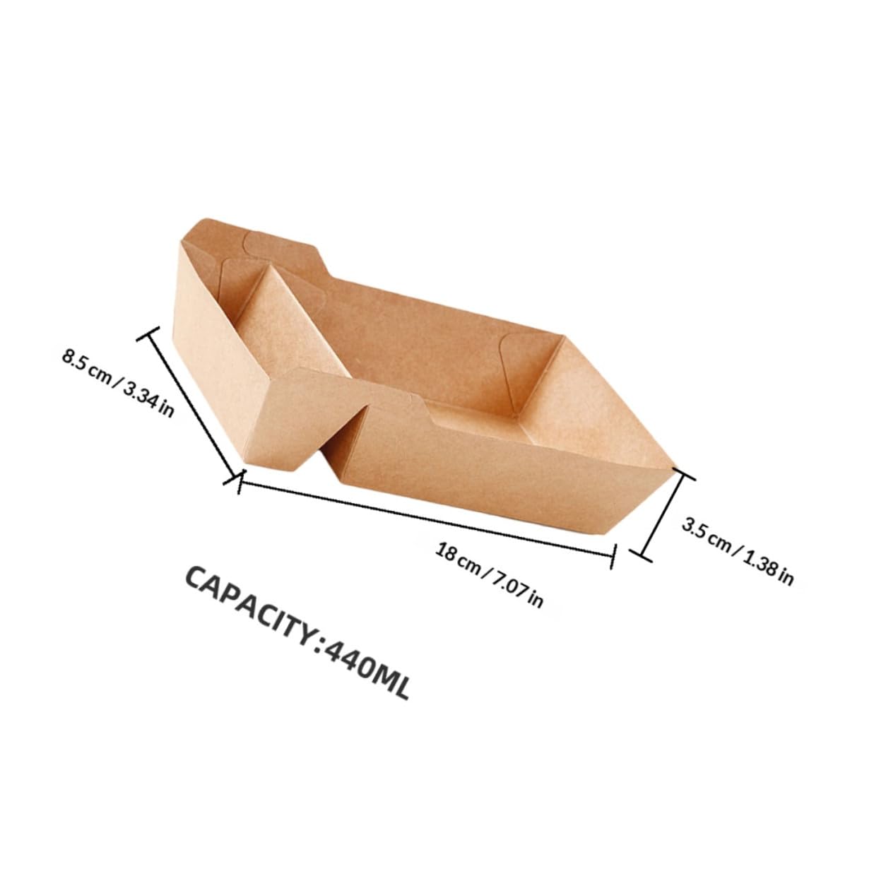 jojofuny Scatola 440ml Kraft per Snack 50 Doppio Scomparto per Patatine Fritte e Nachos per Feste e Attività di Ristorazione