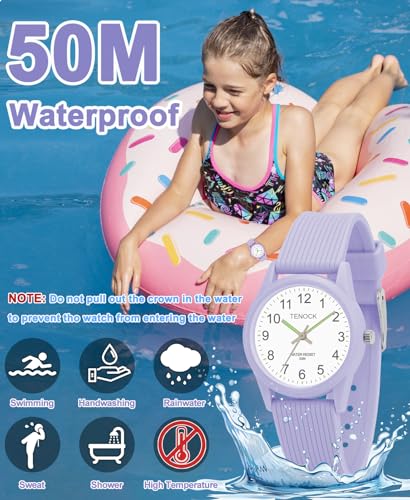 Kids Analog Watches for Girls Boys Watches with Soft Band Learning Time 50M Waterproof Children Watch Easy to Read for Ages 4-12 Kids Gift2