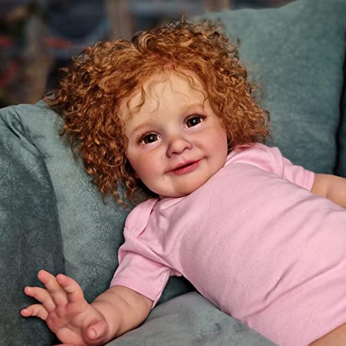 Muñeca Reborn Bebé Realista 26 Pulgadas con Cabello Rizado miniatura 2