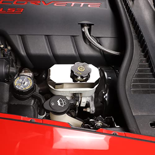 Image of Engine Bay Panel Cover for C6 Corvette 2005-2013, Stainless Steel Rear Engine Cover Guards Protector Splash Shield, Fuse Box Cover (Type J Brake Oil Shield)