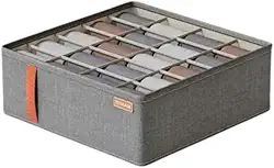 Caixa Organizadora de Gavetas com 20 Divisórias para Meias, Cuecas, Calcinhas, Roupas Íntimas, Gravatas e Acessórios – Organizador Dobrável com Zíper - NRSHOP