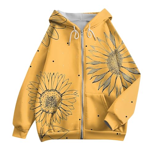 Zip Up Hoodie Women Casual Oversized Sweatshirts - Fall Fashion Fleece Lined Jacket - Thick Warm Coat Winter Clothing