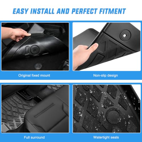 Image of Nilight TPE Floor Mats for Chevy Silverado GMC Sierra Extended Cab | Silverado GMC Sierra 1500 2500 3500 1999 2000 2001 2002 2003 2004 2005 2006 2007 (2007 Fit Classic Body Only)
