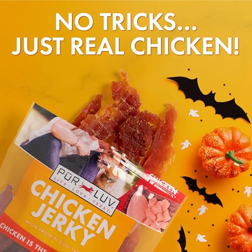 pur luv chicken jerky dog treats made with 100 real chicken breast 16 ounces healthy easily digestible long-lasting high protein satisfies dog39s urge to chew